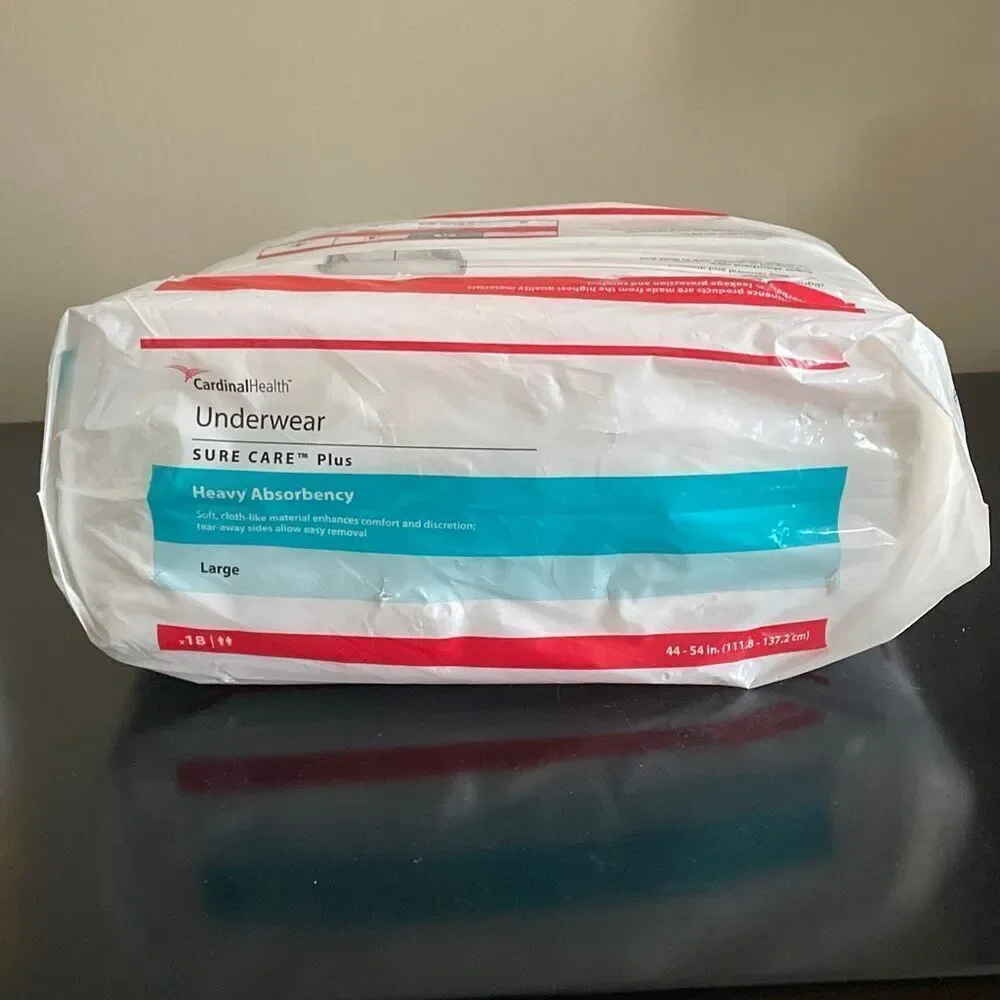 Cardinal health under wear sure care plus heavy absorbency size large 18 count